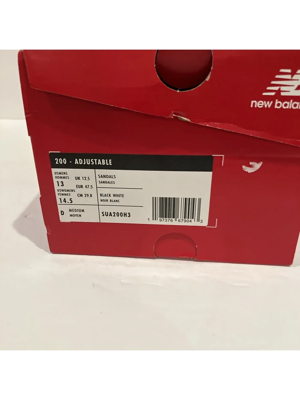 New Balance Fuel Cell Slide Men's Size  13 D Black White Recovery Sandals NEW